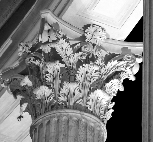 Capitello corinzio di colonna, Roma, interno del Pantheon