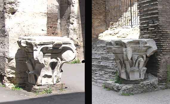 Capitelli compositi a foglie lisce del Colosseo